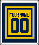 Michigan Hockey Nameplate & Number (Back) Combined - Alternate Maize - Triple Mat 2