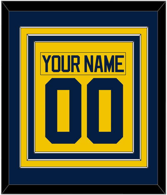 Michigan Hockey Nameplate & Number (Back) Combined - Alternate Maize - Premier Tier 2