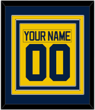 Michigan Hockey Nameplate & Number (Back) Combined - Alternate Maize - Triple Mat 2