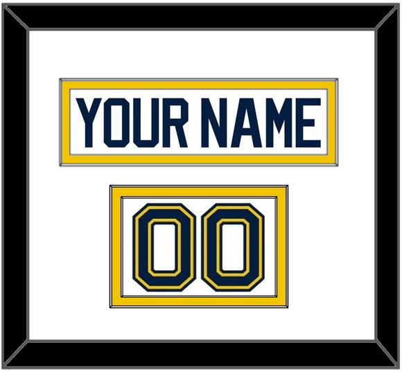 Michigan Hockey Nameplate & Number (Shoulder) - Home White (2021-2023) - Double Mat 2