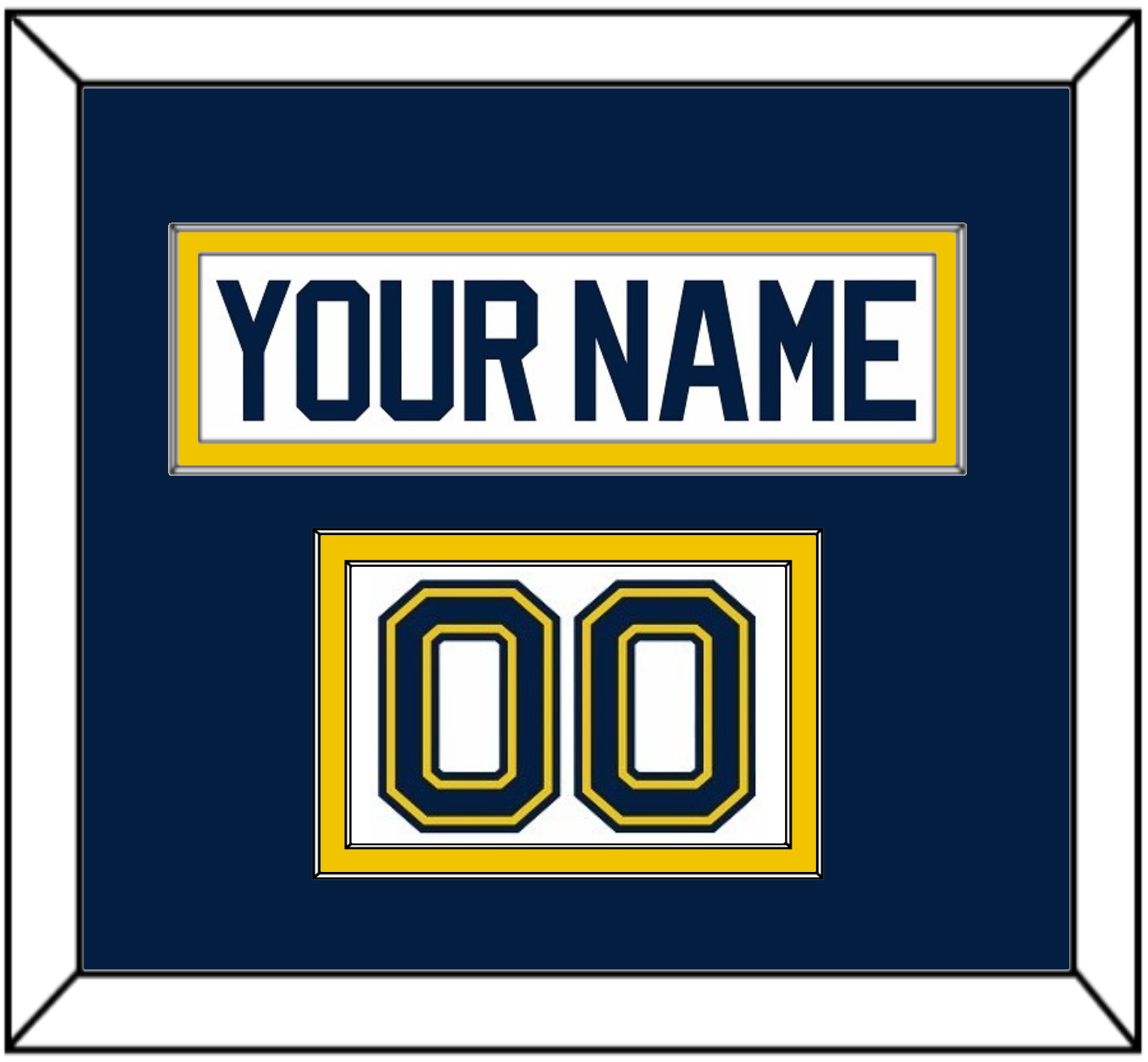 Michigan Hockey Nameplate & Number (Shoulder) - Home White (2021-2023) - Signature Tier 3
