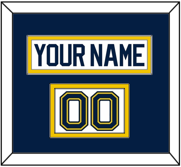 Michigan Hockey Nameplate & Number (Shoulder) - Home White (2021-2023) - Double Mat 3