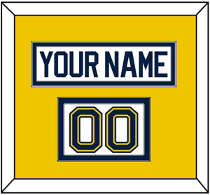 Michigan Hockey Nameplate & Number (Shoulder) - Home White (2021-2023) - Double Mat 4