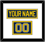 Michigan Hockey Nameplate & Number (Shoulder) - Road Blue (2021-2023) - Double Mat 1