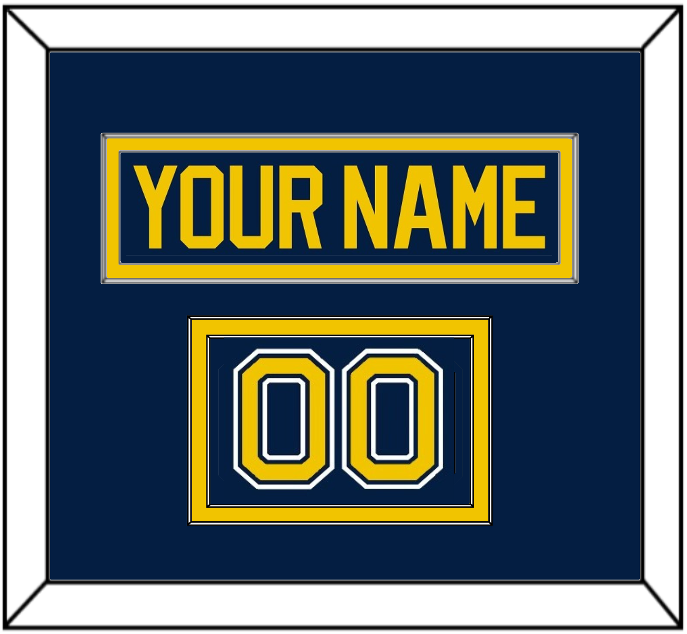 Michigan Hockey Nameplate & Number (Shoulder) - Road Blue (2021-2023) - Signature Tier 2