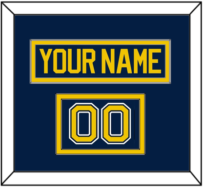 Michigan Hockey Nameplate & Number (Shoulder) - Road Blue (2021-2023) - Signature Tier 2