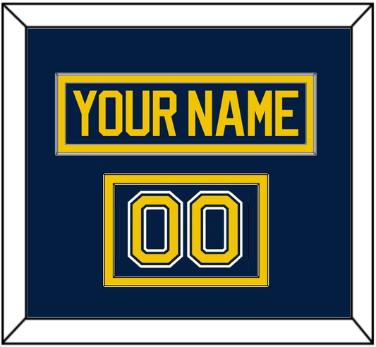 Michigan Hockey Nameplate & Number (Shoulder) - Road Blue (2021-2023) - Signature Tier 2