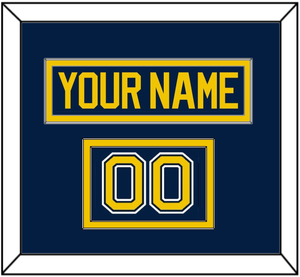 Michigan Hockey Nameplate & Number (Shoulder) - Road Blue (2021-2023) - Double Mat 2