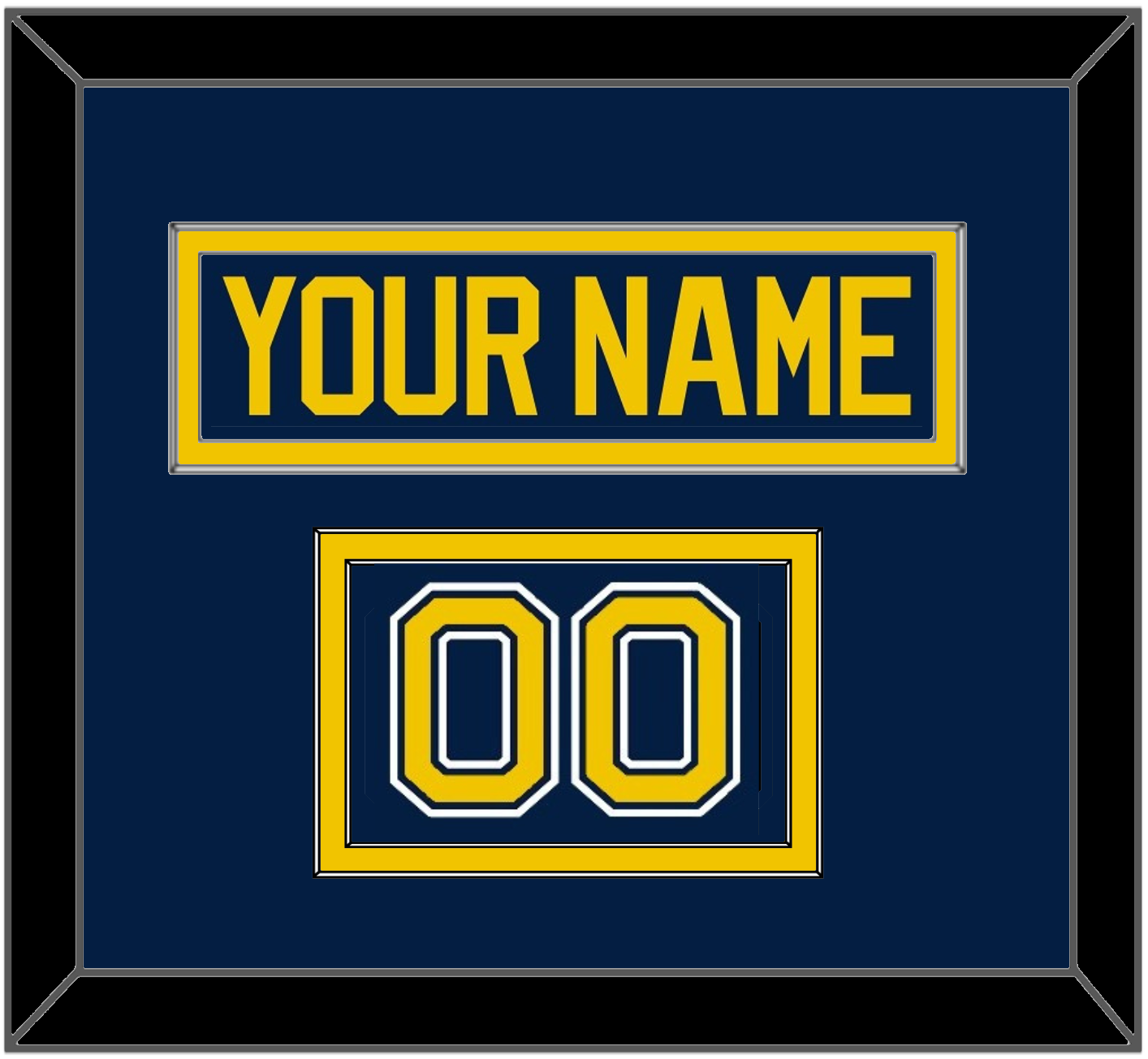 Michigan Hockey Nameplate & Number (Shoulder) - Road Blue (2021-2023) - Signature Tier 2