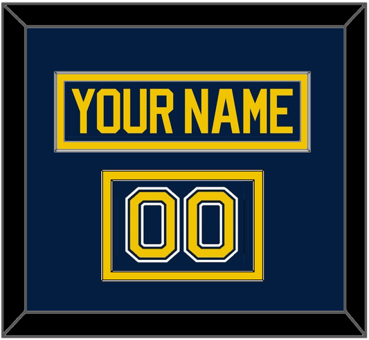 Michigan Hockey Nameplate & Number (Shoulder) - Road Blue (2021-2023) - Signature Tier 2