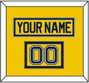 Michigan Hockey Nameplate & Number (Shoulder) - Alternate Maize (2021-2023) - Double Mat 2