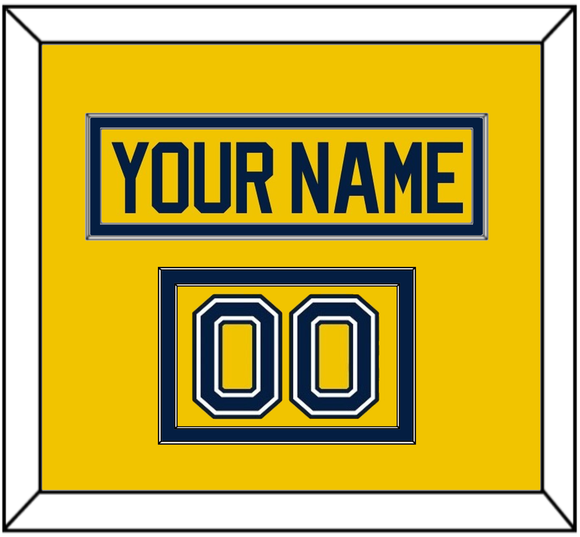 Michigan Hockey Nameplate & Number (Shoulder) - Alternate Maize (2021-2023) - Double Mat 2