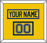 Michigan Hockey Nameplate & Number (Shoulder) - Alternate Maize (2021-2023) - Double Mat 2