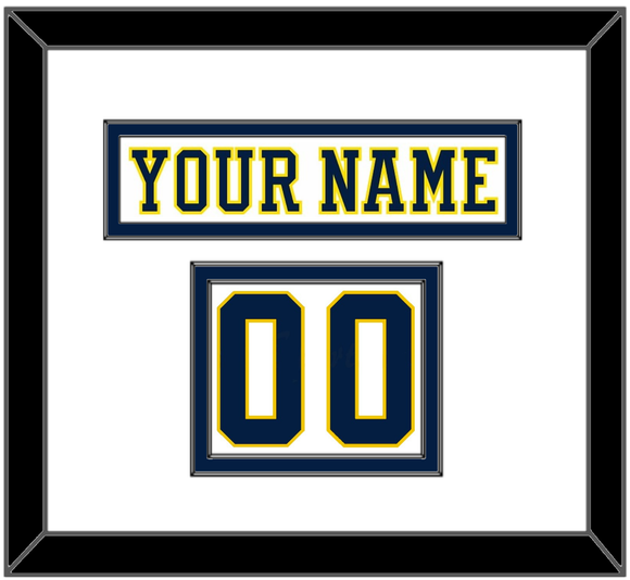 Michigan Hockey Nameplate & Number (Shoulder) - Home White (2019-2020) - Double Mat 1