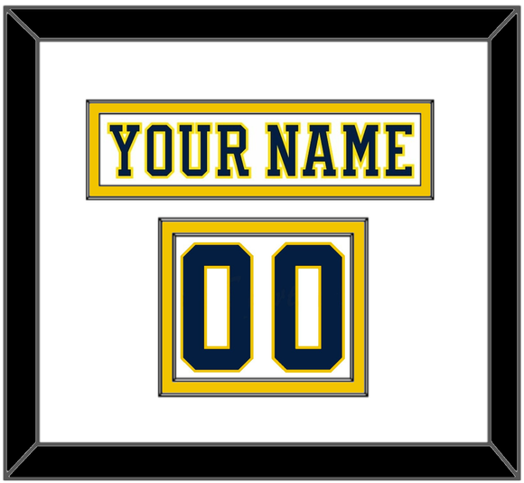 Michigan Hockey Nameplate & Number (Shoulder) - Home White (2019-2020) - Double Mat 2