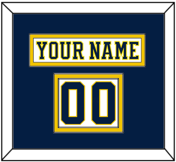 Michigan Hockey Nameplate & Number (Shoulder) - Home White (2019-2020) - Double Mat 3