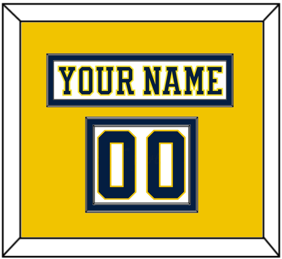 Michigan Hockey Nameplate & Number (Shoulder) - Home White (2019-2020) - Double Mat 4