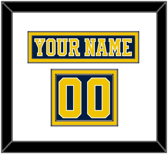 Michigan Hockey Nameplate & Number (Shoulder) - Road Blue (2019-2020) - Double Mat 1