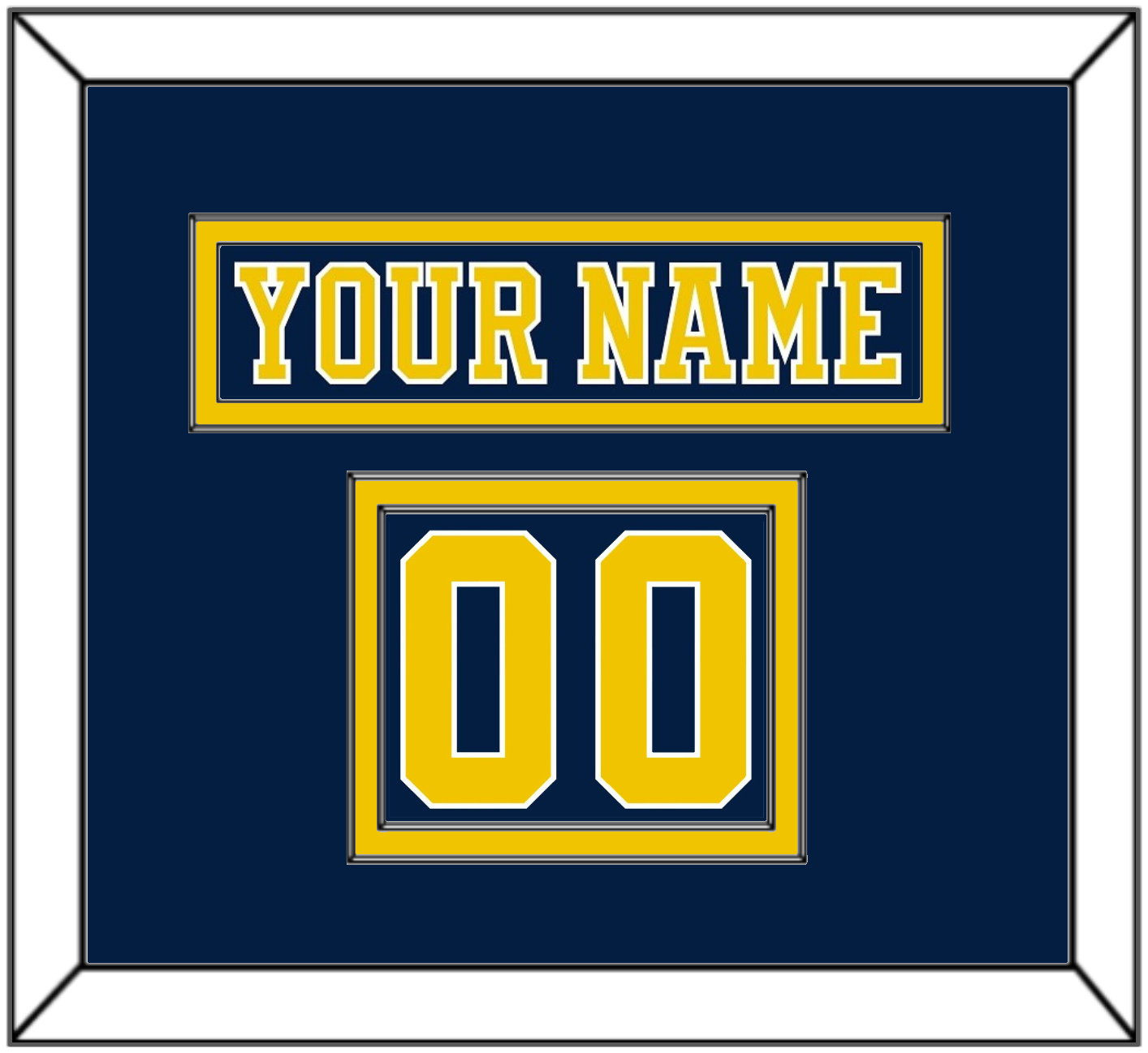 Michigan Hockey Nameplate & Number (Shoulder) - Road Blue (2019-2020) - Signature Tier 2