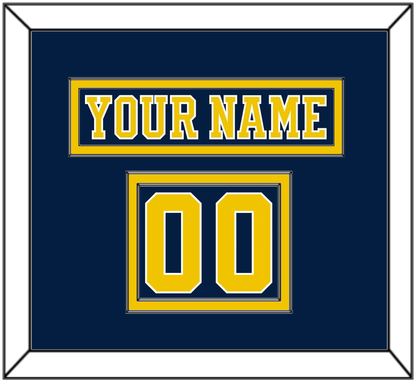 Michigan Hockey Nameplate & Number (Shoulder) - Road Blue (2019-2020) - Signature Tier 2