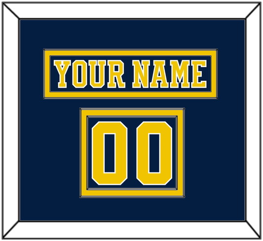 Michigan Hockey Nameplate & Number (Shoulder) - Road Blue (2019-2020) - Signature Tier 2