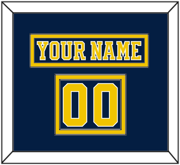 Michigan Hockey Nameplate & Number (Shoulder) - Road Blue (2019-2020) - Double Mat 2