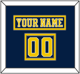 Michigan Hockey Nameplate & Number (Shoulder) - Road Blue (2019-2020) - Double Mat 2