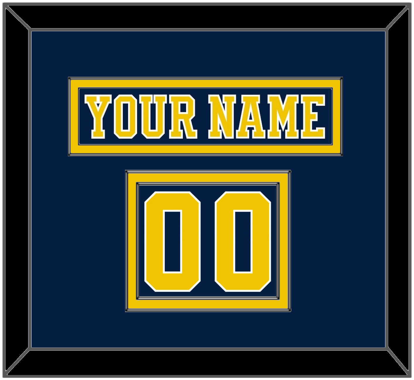 Michigan Hockey Nameplate & Number (Shoulder) - Road Blue (2019-2020) - Signature Tier 2