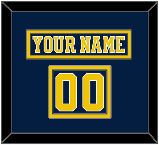 Michigan Hockey Nameplate & Number (Shoulder) - Road Blue (2019-2020) - Signature Tier 2
