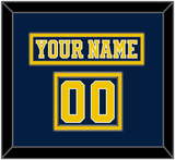 Michigan Hockey Nameplate & Number (Shoulder) - Road Blue (2019-2020) - Double Mat 2
