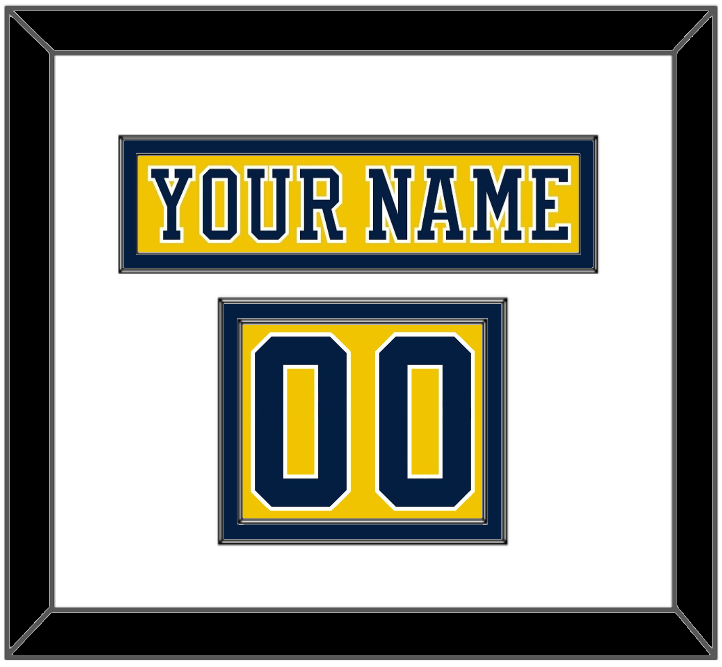 Michigan Hockey Nameplate & Number (Shoulder) - Alternate Maize (2019-2020) - Signature Tier 1