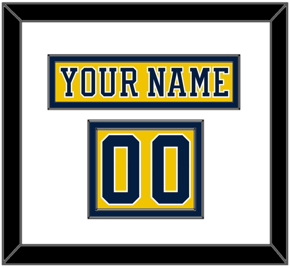 Michigan Hockey Nameplate & Number (Shoulder) - Alternate Maize (2019-2020) - Double Mat 1