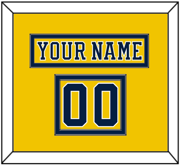 Michigan Hockey Nameplate & Number (Shoulder) - Alternate Maize (2019-2020) - Double Mat 2