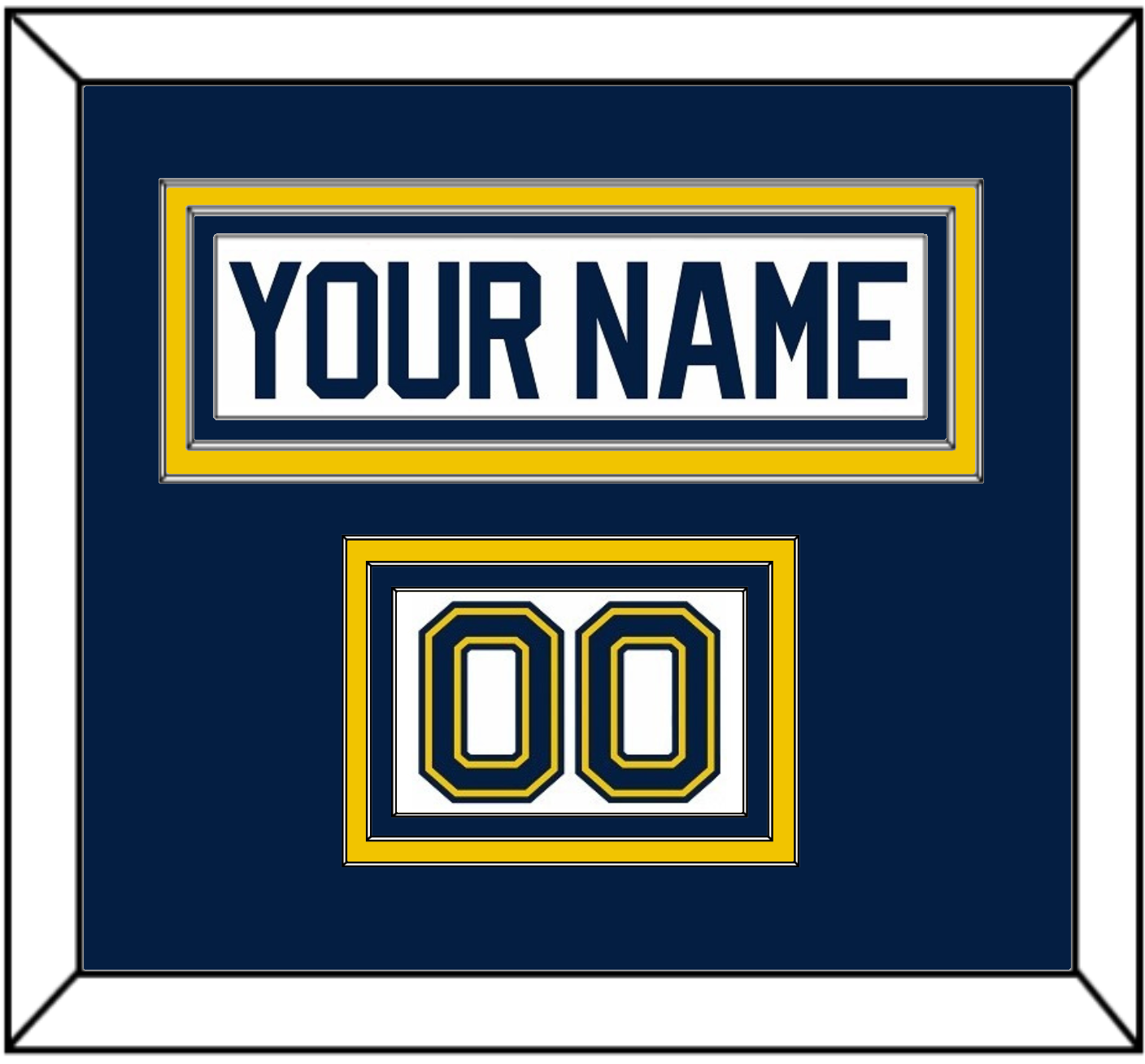 Michigan Hockey Nameplate & Number (Shoulder) - Home White (2021-2023) - Premier Tier 2