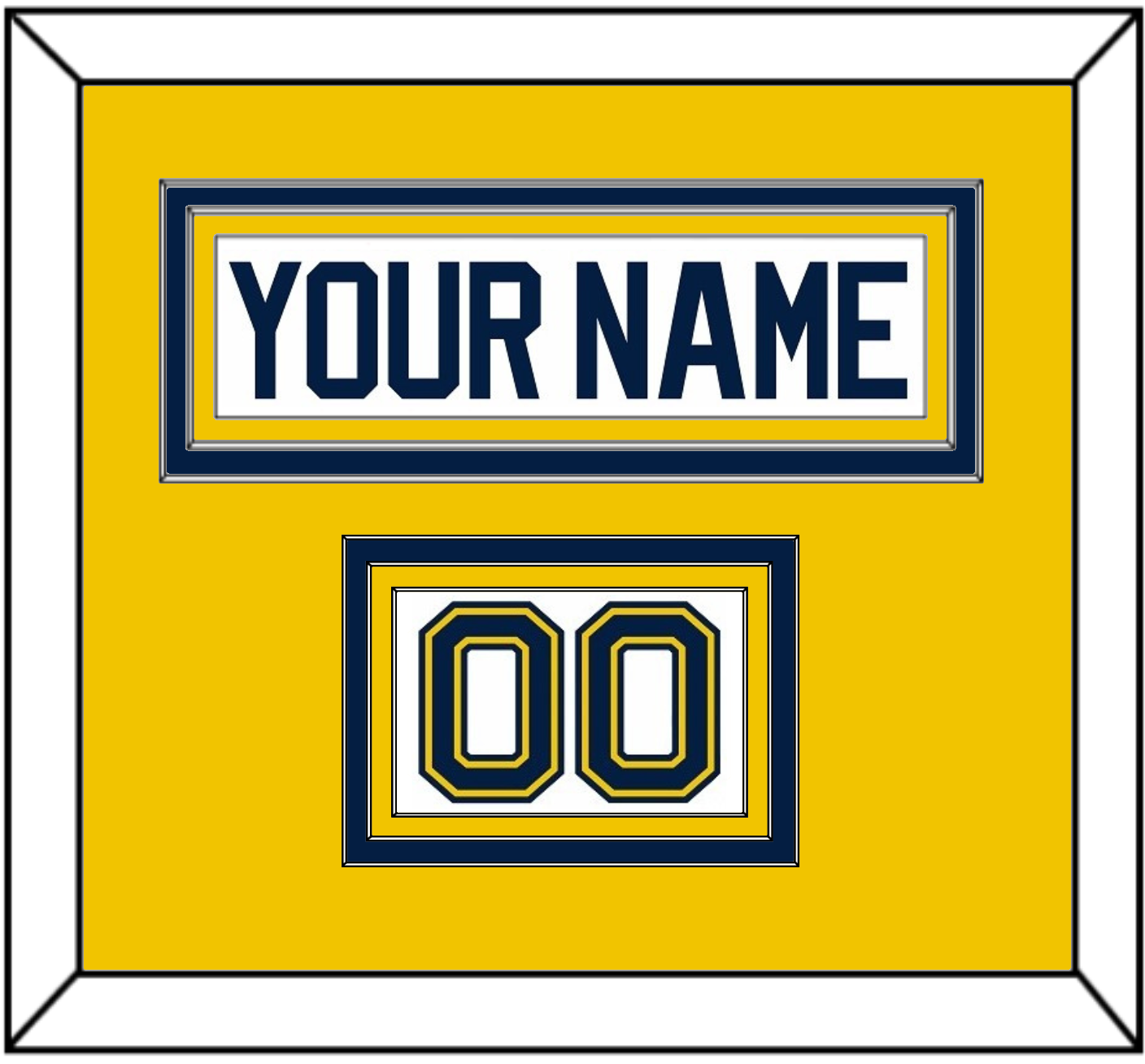 Michigan Hockey Nameplate & Number (Shoulder) - Home White (2021-2023) - Premier Tier 3