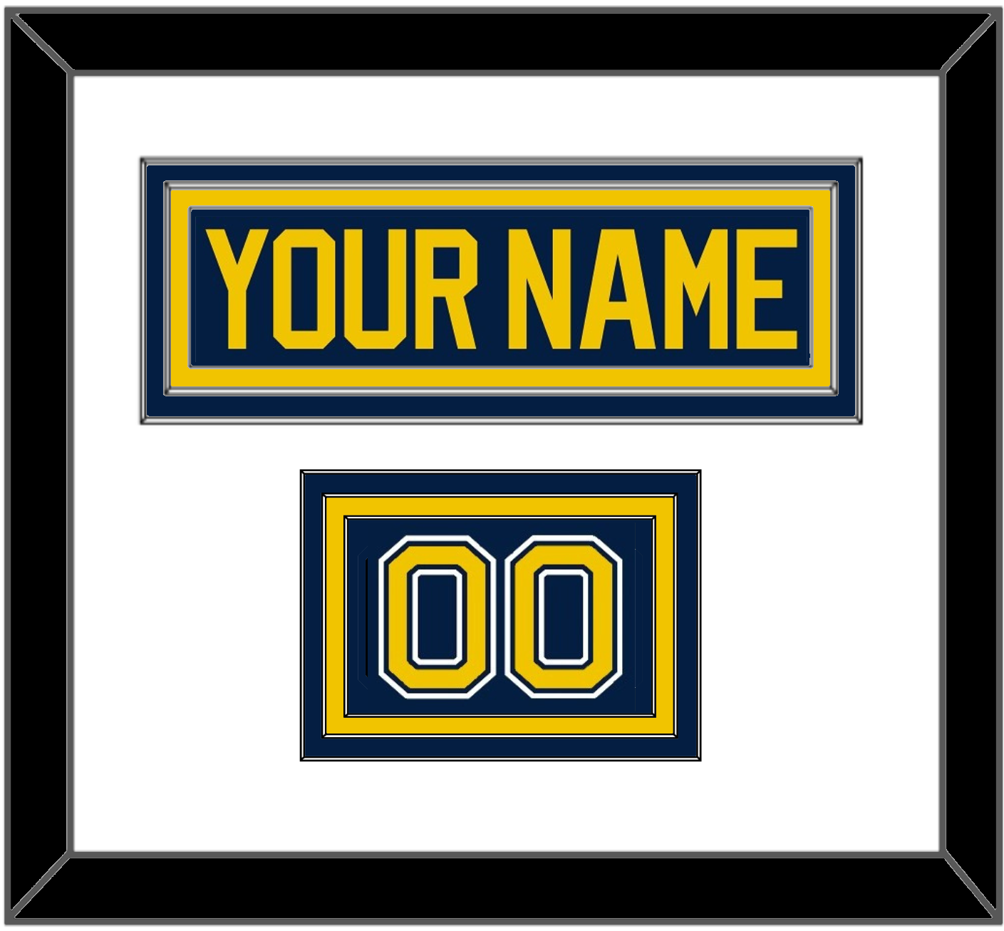 Michigan Hockey Nameplate & Number (Shoulder) - Road Blue (2021-2023) - Premier Tier 1
