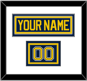 Michigan Hockey Nameplate & Number (Shoulder) - Road Blue (2021-2023) - Triple Mat 1