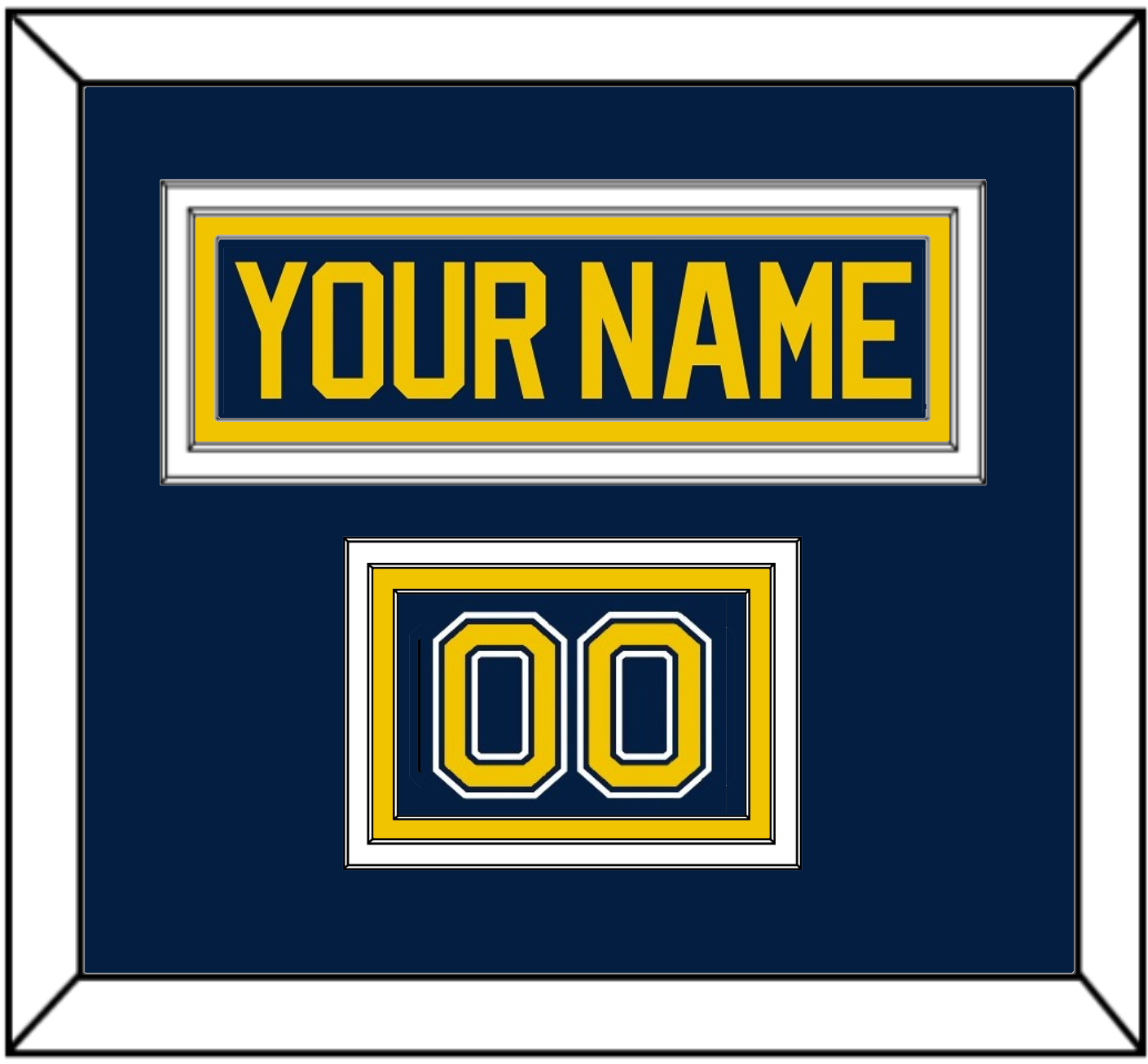 Michigan Hockey Nameplate & Number (Shoulder) - Road Blue (2021-2023) - Premier Tier 2