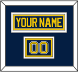 Michigan Hockey Nameplate & Number (Shoulder) - Road Blue (2021-2023) - Triple Mat 2