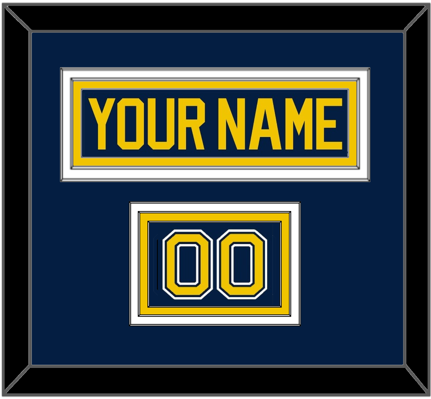 Michigan Hockey Nameplate & Number (Shoulder) - Road Blue (2021-2023) - Premier Tier 2