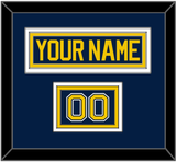 Michigan Hockey Nameplate & Number (Shoulder) - Road Blue (2021-2023) - Triple Mat 2