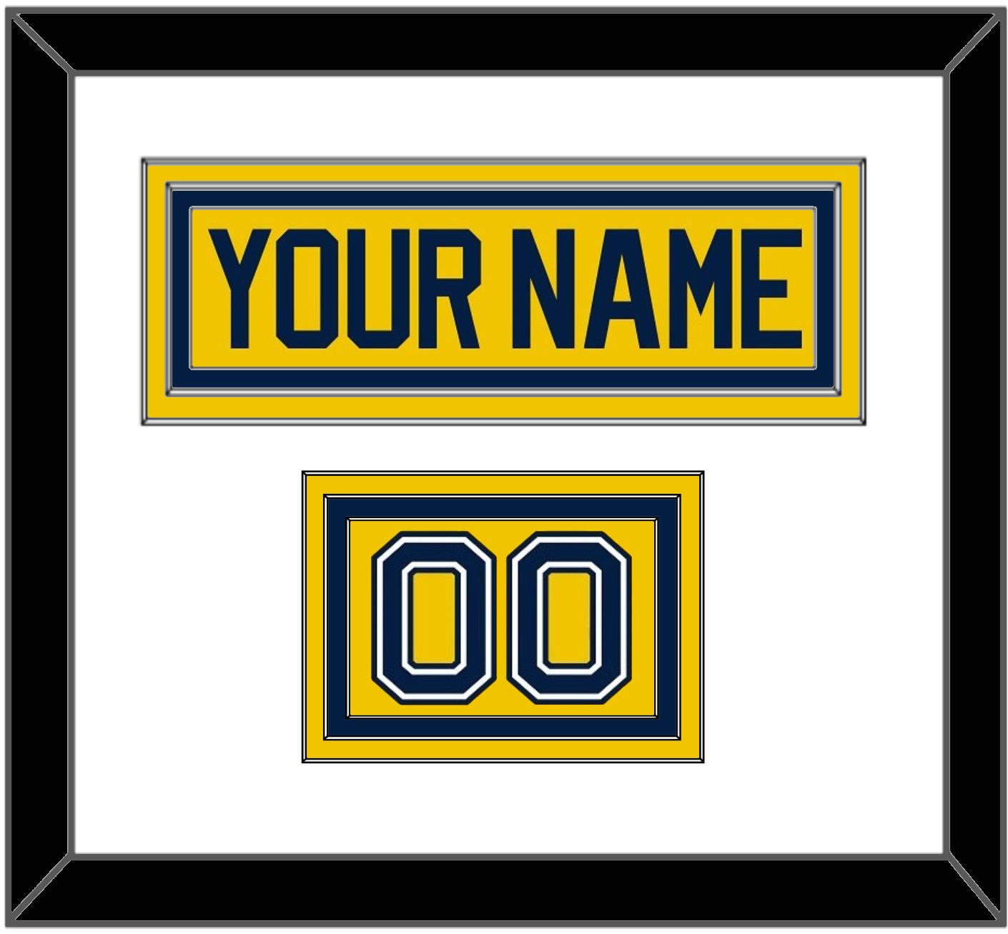 Michigan Hockey Nameplate & Number (Shoulder) - Alternate Maize (2021-2023) - Premier Tier 1