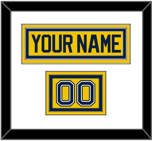 Michigan Hockey Nameplate & Number (Shoulder) - Alternate Maize (2021-2023) - Premier Tier 1