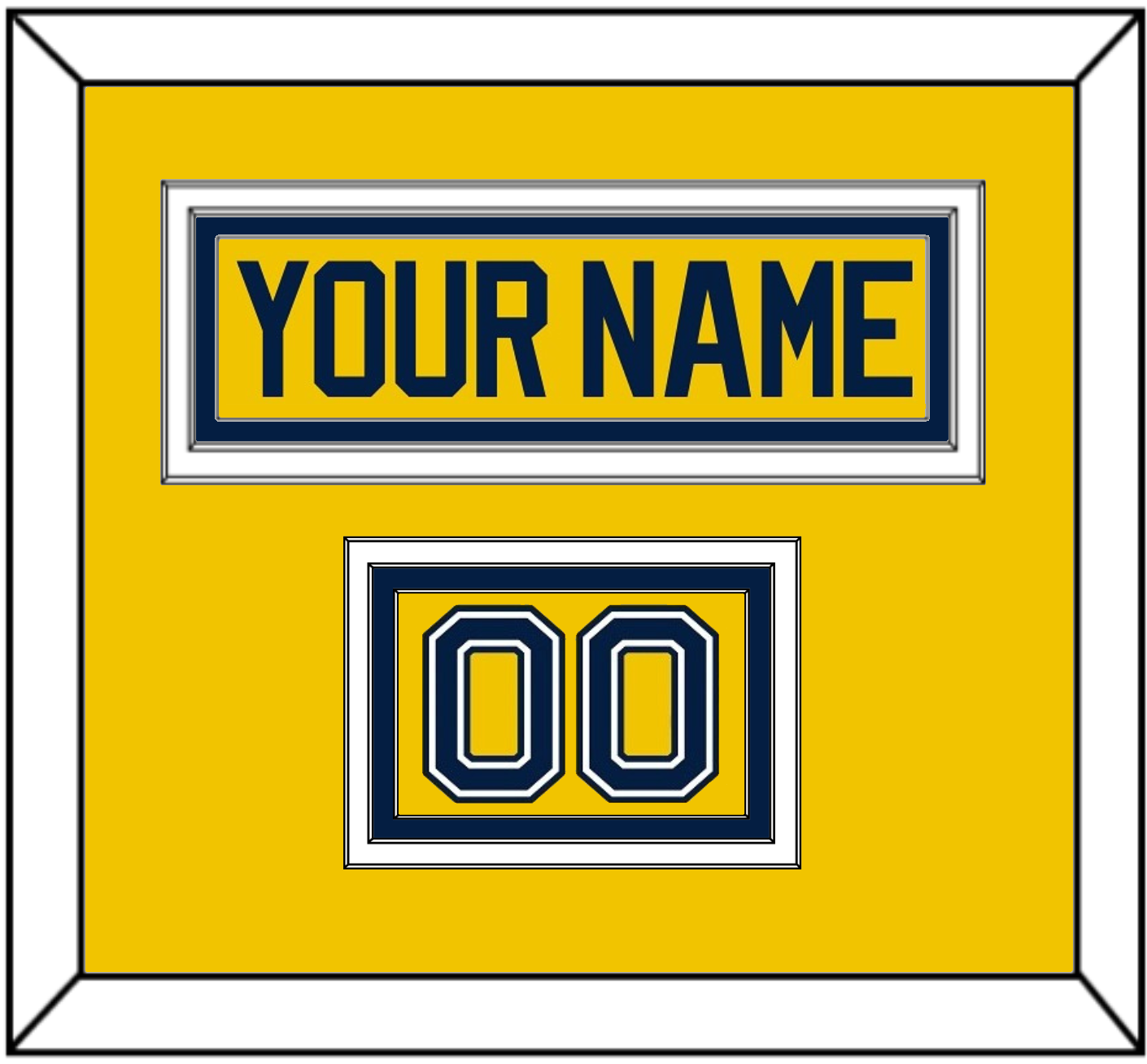 Michigan Hockey Nameplate & Number (Shoulder) - Alternate Maize (2021-2023) - Premier Tier 2