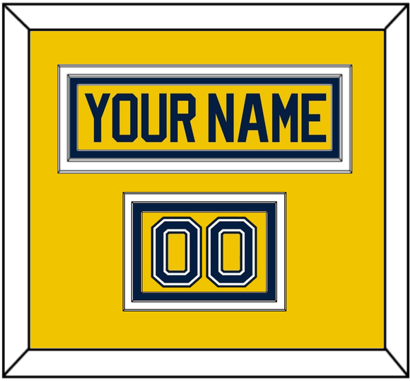 Michigan Hockey Nameplate & Number (Shoulder) - Alternate Maize (2021-2023) - Triple Mat 2