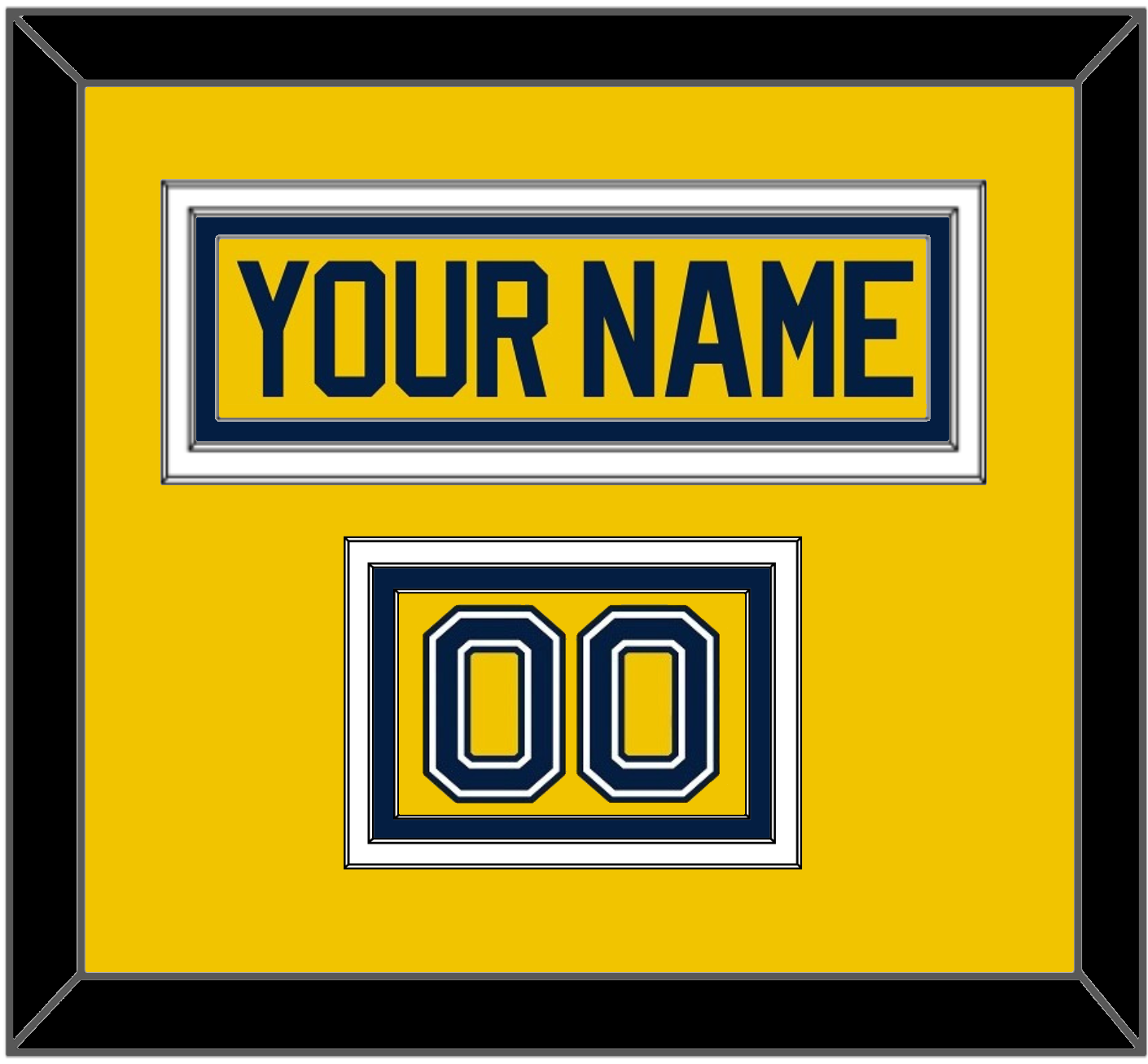 Michigan Hockey Nameplate & Number (Shoulder) - Alternate Maize (2021-2023) - Premier Tier 2