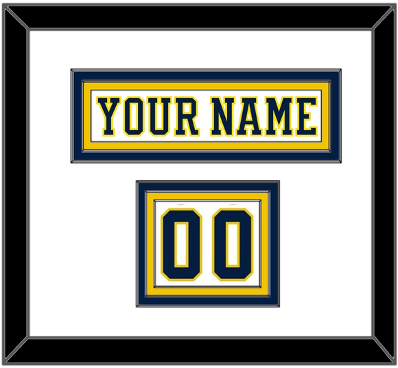 Michigan Hockey Nameplate & Number (Shoulder) - Home White (2019-2020) - Triple Mat 1