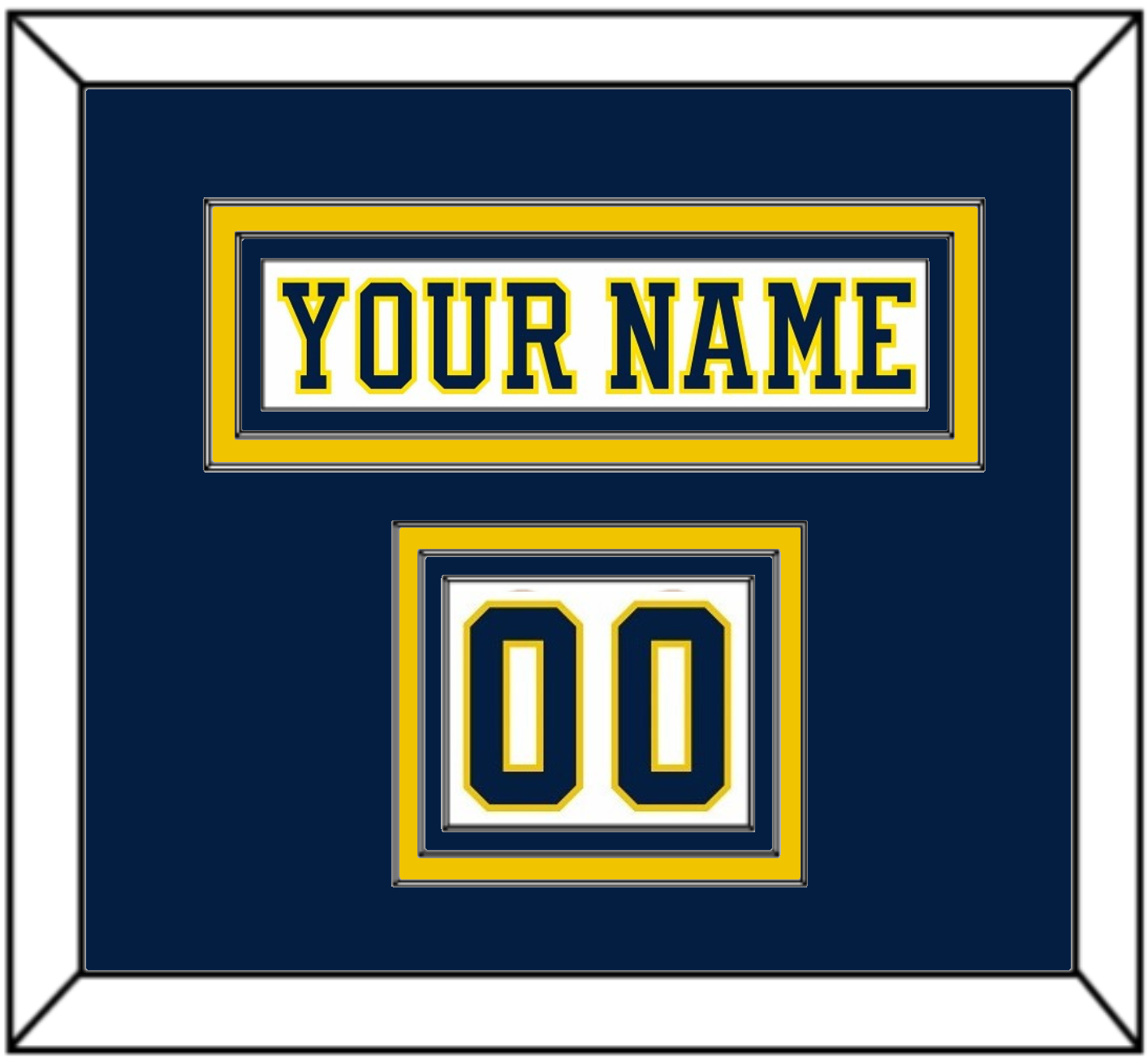 Michigan Hockey Nameplate & Number (Shoulder) - Home White (2019-2020) - Premier Tier 2