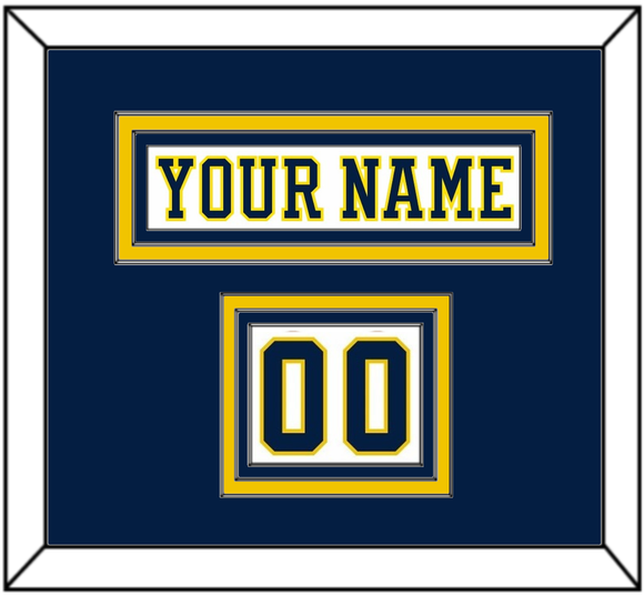 Michigan Hockey Nameplate & Number (Shoulder) - Home White (2019-2020) - Triple Mat 2