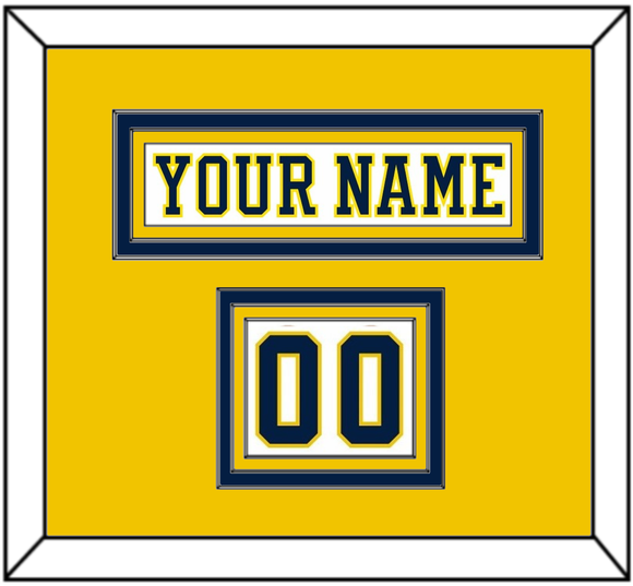 Michigan Hockey Nameplate & Number (Shoulder) - Home White (2019-2020) - Triple Mat 3